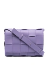 Bottega Veneta The Cassette Leather Crossbody Bag In Lavender