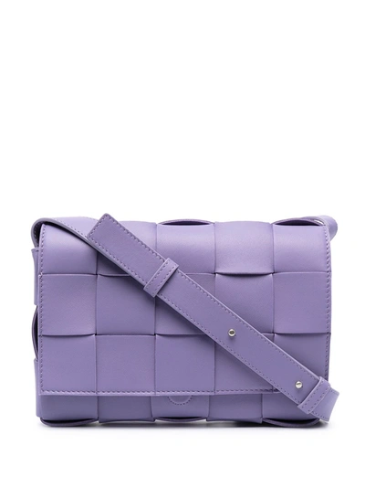 Bottega Veneta The Cassette Leather Crossbody Bag In Lavender