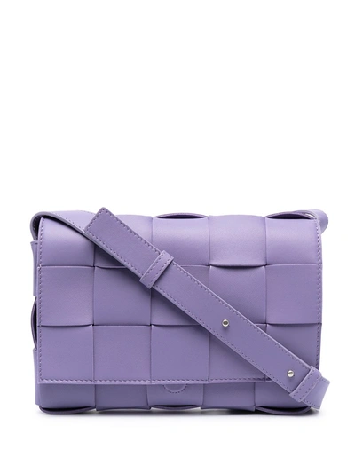 Bottega Veneta The Cassette Leather Crossbody Bag In Purple