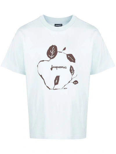 Jacquemus Leaf Logo-print T-shirt In Blue