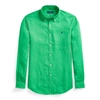 Polo Ralph Lauren Classic Fit Linen Shirt In Golf Green