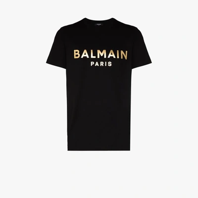 Balmain Black Paris Logo T-shirt