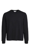 Frame Classic Fit Long Sleeve Crewneck T-shirt In Noir