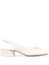 Maison Margiela Off-white Slingback Tabi Heels In Neutrals