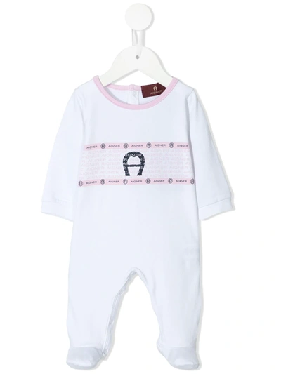 Aigner Logo-print Baby Grow In White