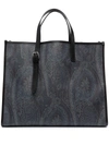 ETRO LEATHER TOTE BAG IN PAISLEY PRINT