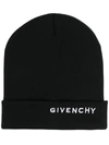 GIVENCHY LOGO-EMBROIDERED BEANIE HAT