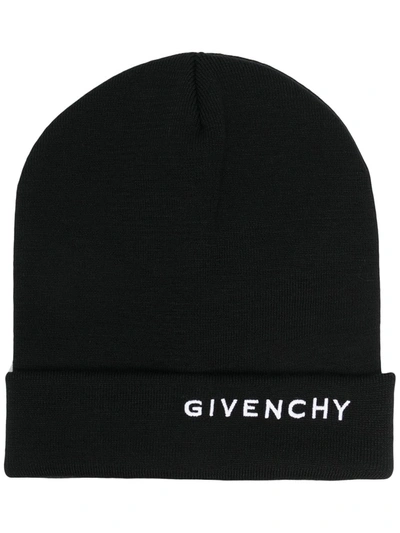 Givenchy Logo-embroidered Beanie Hat In Black