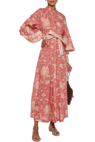 Long Dress Zimmermann Veneto Dress Zimmermann Veneto Border Belted