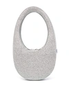 Coperni Swipe Mini Leather Shoulder Bag In Silver