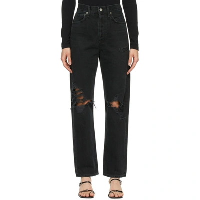 Agolde 90's Crop Mid Rise Loose Straight Jeans In Shutter
