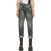 R13 Stonewashed Straight-leg Jeans In Leyton Black
