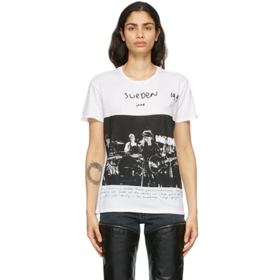 R13 Women's U2 Sweden Printed Jersey Boy T-shirt In White