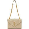 SAINT LAURENT BEIGE SUEDE MEDIUM ENVELOPE BAG