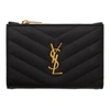 SAINT LAURENT BLACK QUILTED MONOGRAMME BIFOLD CARD HOLDER