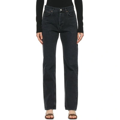 Agolde Black Lana Low-rise Vintage Straight Jeans