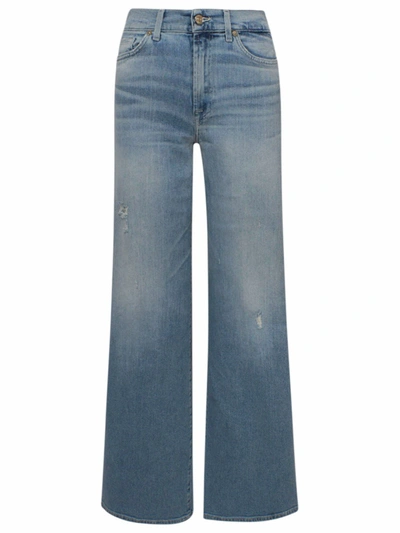 7 For All Mankind Lotta Cropped Wide-leg Jeans In Blue