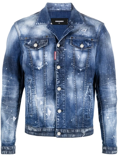 Dsquared2 Denim Buttoned Jacket In Blue