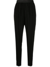 Maison Margiela Elasticated Waistband Tapered Trousers In Black