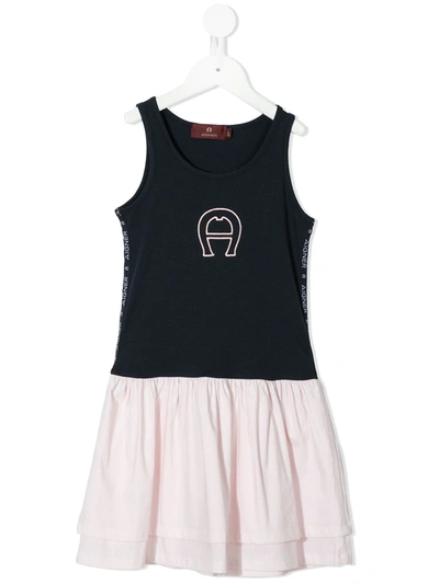 Aigner Kids' Layered A-line T-shirt Dress In Pink