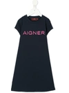 AIGNER LOGO-EMBROIDERED T-SHIRT DRESS