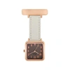 Bermuda Watch Company Annie Apple Square Rose Gold Grey Leather Nurse Fob Watch In Fob