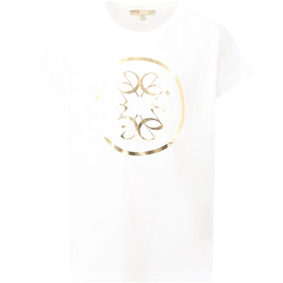 Elie Saab Kids' Tshirt In Cotton With Laminated Print In White
