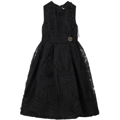 Elie Saab Kids' Black Dress For Girl With Iconic Logo