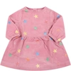 STELLA MCCARTNEY PINK DRESS FOR BABYGIRL WITH STARS,11689045