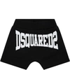 DSQUARED2 BLACK SHORT FOR BABYBOY WITH LOGO,DQ0226 D002Y D2P349B DQ900