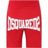 DSQUARED2 RED SHORT FOR BOY WITH LOGO,DQ0214 D002Y D2P342M DQ405