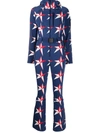 PERFECT MOMENT STAR-PRINT HOODED SKI SUIT