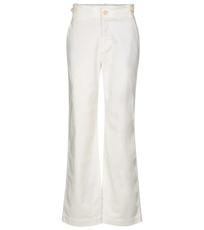 Vince Off-white Straight-leg Twill Trousers In Cream