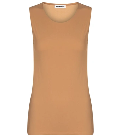 Jil Sander Jersey Tank Top In Beige