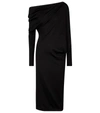 Tom Ford One-shoulder Cashmere And Silk-blend Midi Dress In Black