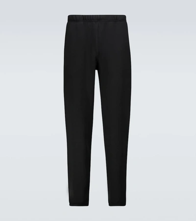 Les Tien Black Puddle Wide Leg Cotton Track Pants In Jet Black