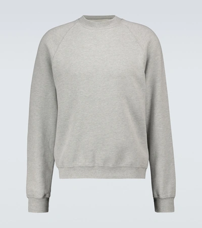 Les Tien Classic Cotton Raglan Sweatshirt In Grey