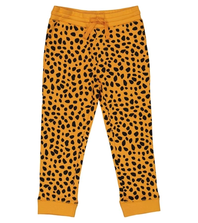 Stella Mccartney Kids' Cheetah-print Organic-cotton Track Trousers In Orange