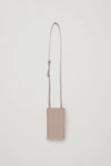 Cos Leather Phone Pouch In Beige