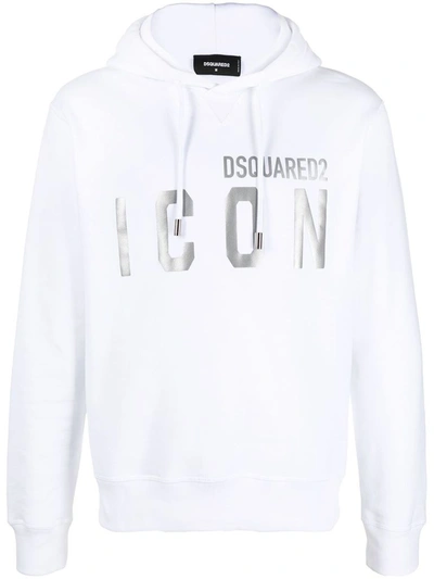 Dsquared2 Cotton Sweatshirt With Logo Print In White