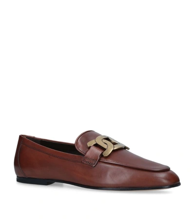 Tod's Chain-bit Loafers In Brown