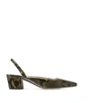 JIMMY CHOO GINI 45 SNAKE-EMBOSSED LEATHER SLINGBACK MULES,16276665