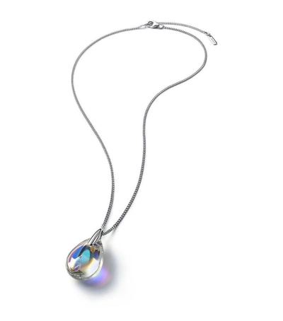 Baccarat Sterling Silver And Crystal Psydélic Iridescent Necklace In White