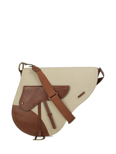 Pre-owned Dior Saddle In Beige, Brown