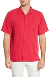 Tommy Bahama Royal Bermuda Standard Fit Silk Blend Camp Shirt In Pink Plumeria