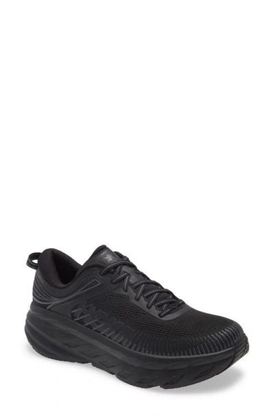 Hoka Bondi 7 Running Shoe In Black/ Black