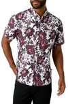 7 DIAMONDS RUBY TUESDAY FLORAL SHORT SLEEVE BUTTON-DOWN PERFORMANCE SHIRT,SMK-6886