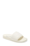 Heron Preston Off-white Logo Debossed Slides In White White