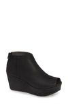 Chocolat Blu Walee Peep Toe Platform Bootie In Black Suede