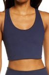 Zella Studio Lite Longline Bra In Navy Nightfall